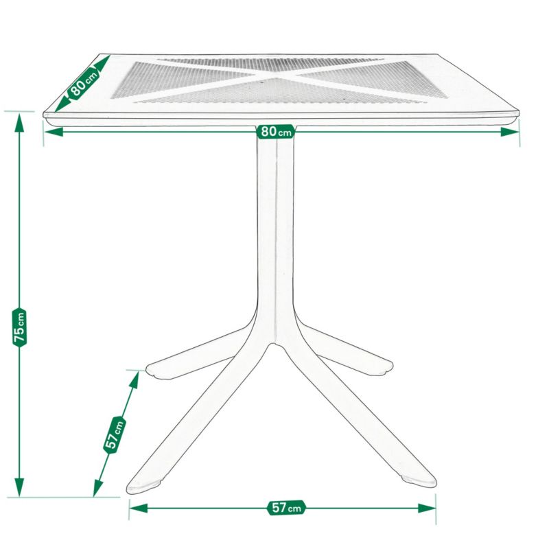 Stół ogrodowy JUMI stolik na taras balkon 80x80 cm kwadratowy czarny ochrona uv 1 szt.