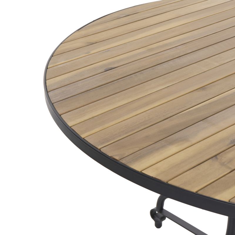 Stół ogrodowy Lascari 120 cm 120 cm Drewno akacjowe Jasnobrązowy 1 szt.
