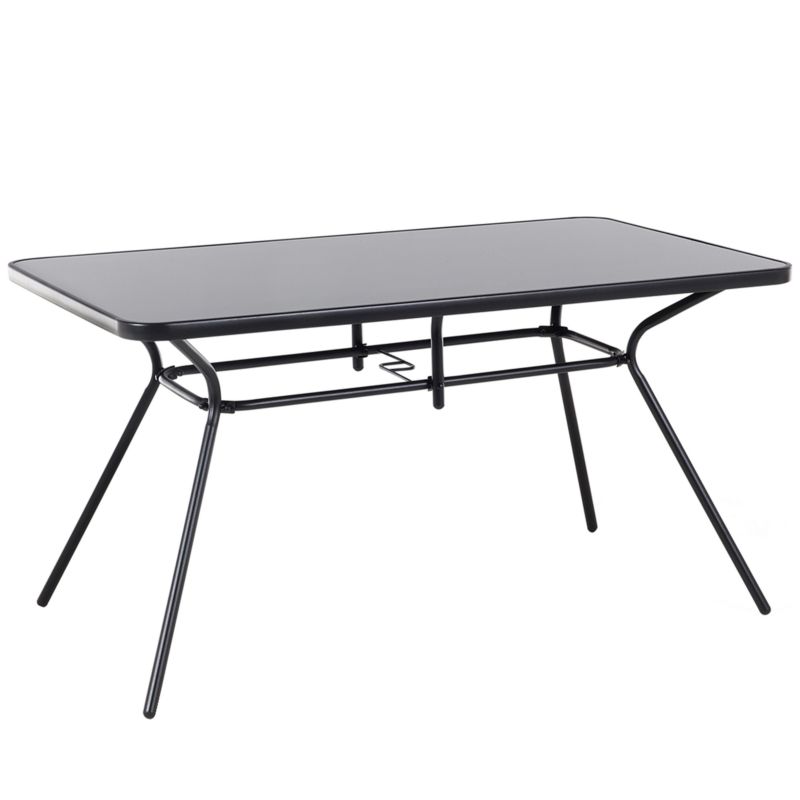 Stół ogrodowy Livo 140 cm 80 cm Szkło Czarny 1 szt.