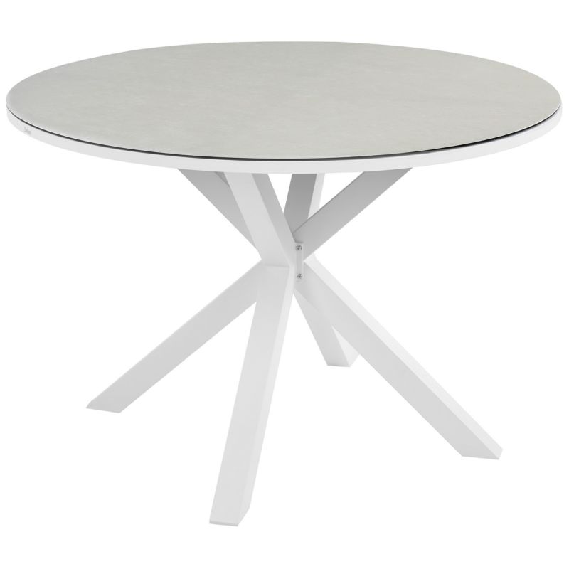 Stół ogrodowy Maletto 120 cm 120 cm Szkło Beżowoszary 1 szt.