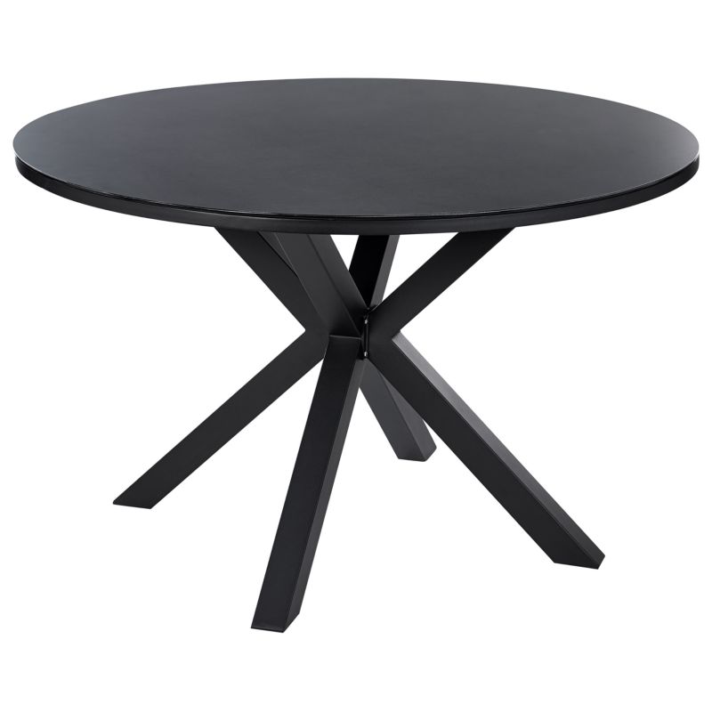Stół ogrodowy Maletto 120 cm 120 cm Szkło Czarny 1 szt.