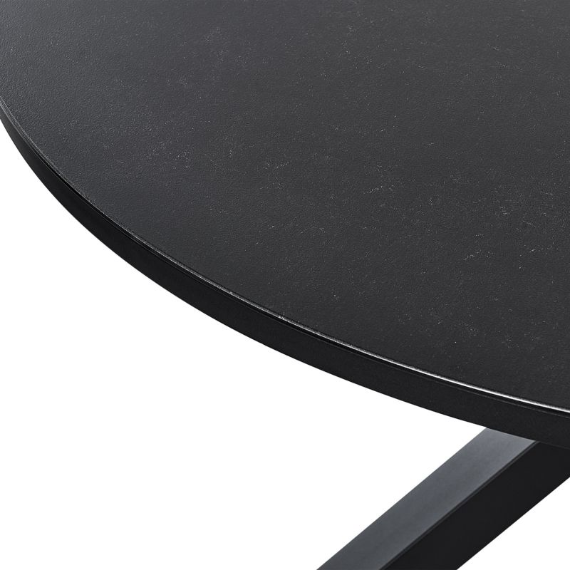 Stół ogrodowy Maletto 120 cm 120 cm Szkło Czarny 1 szt.