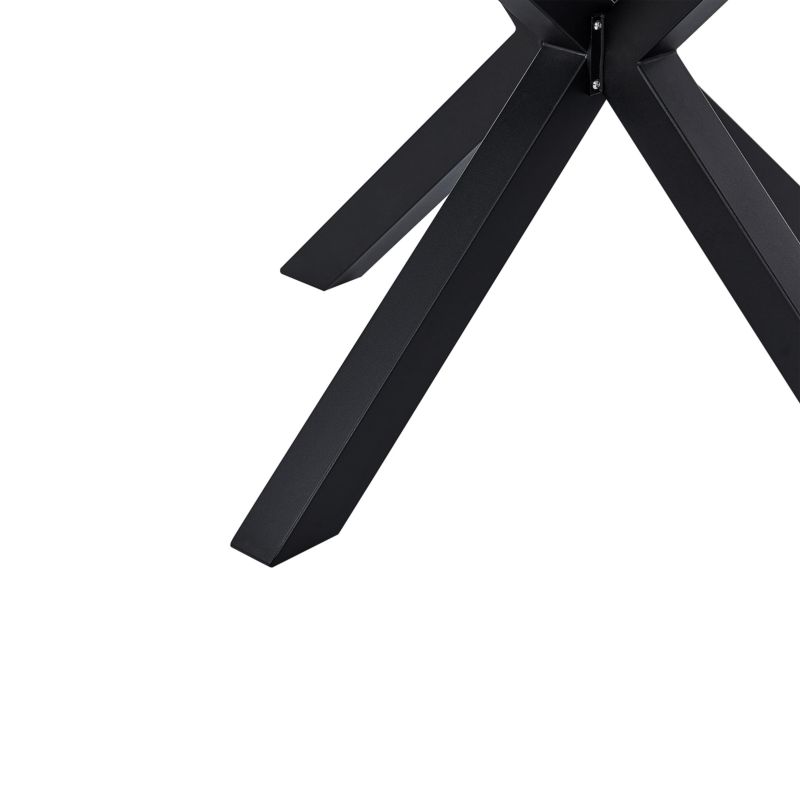Stół ogrodowy Maletto 120 cm 120 cm Szkło Czarny 1 szt.