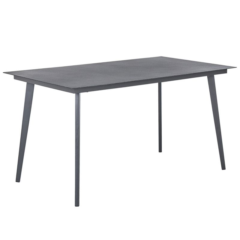 Stół ogrodowy Mileto 140 cm 80 cm Szkło Szary 1 szt.