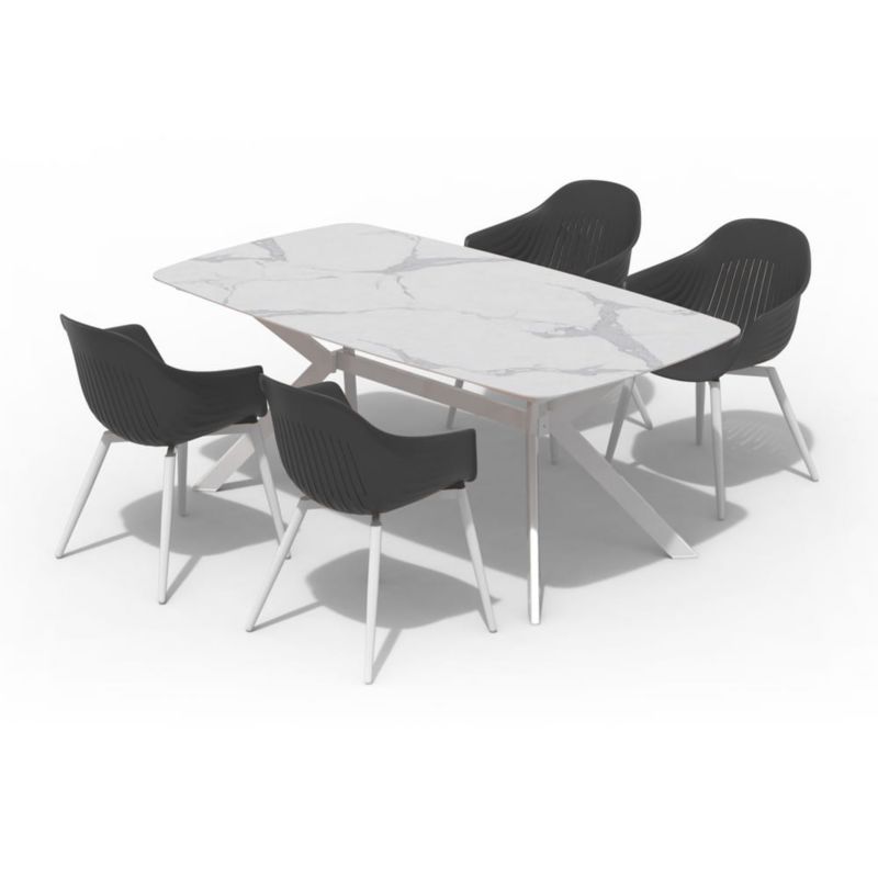 Stół Ogrodowy Mirpol 180x100 Szklany Aluminium Marmur 1 szt