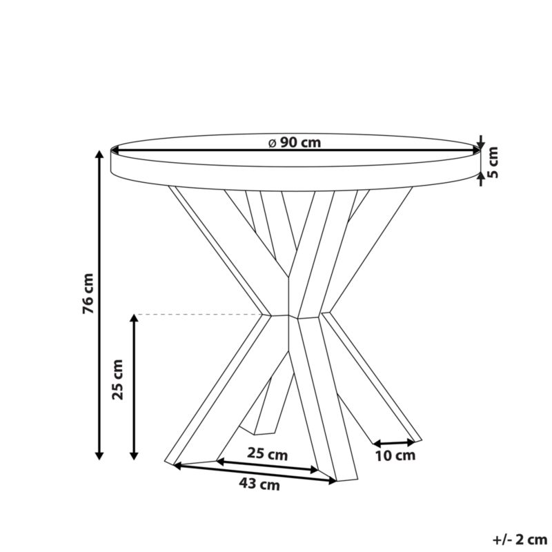 Stół ogrodowy Olbia 90 cm 90 cm Beton Szary 1 szt.
