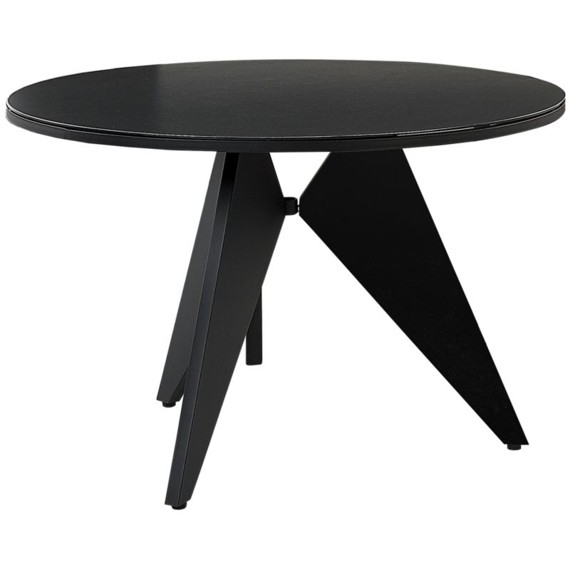 Stół ogrodowy Olmetto 83 cm 110 cm Szkło Czarny 1 szt.