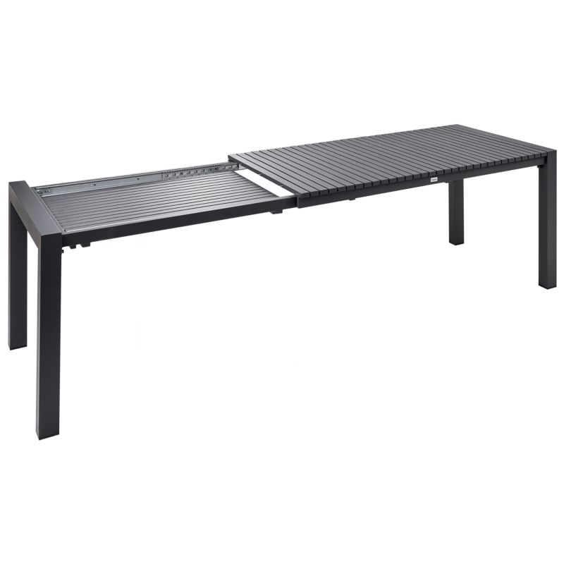 Stół ogrodowy rozkładany Ardesio 160/220 cm 90 cm Metal Ciemnoszary 1 szt.