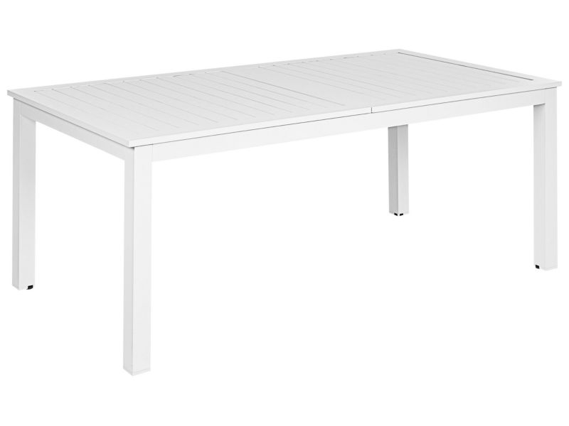 Stół ogrodowy rozkładany Skaloma 180/240 cm 90 cm Metal Biały 1 szt.