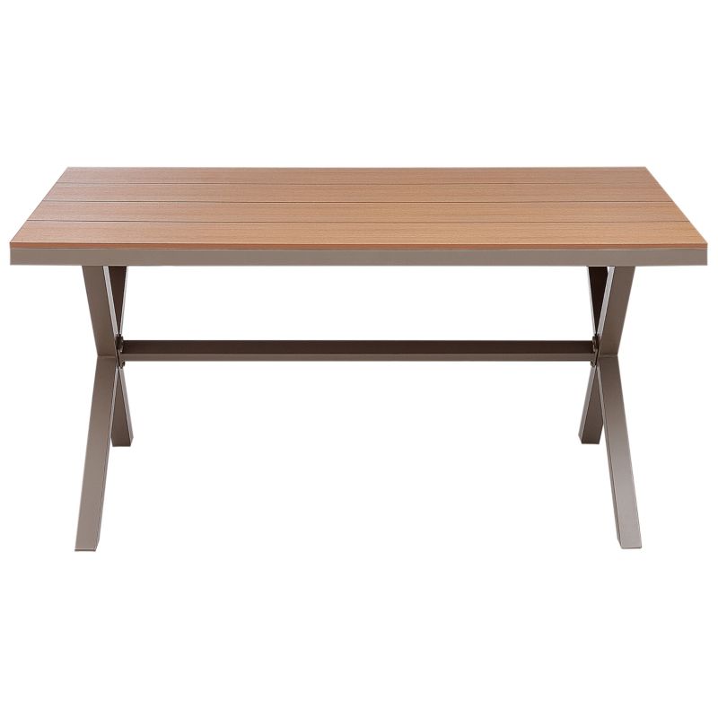 Stół ogrodowy Tiano 160 cm 90 cm Metal Beżowoszary 1 szt.