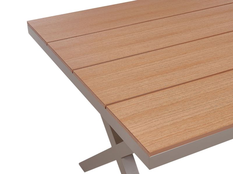 Stół ogrodowy Tiano 160 cm 90 cm Metal Beżowoszary 1 szt.