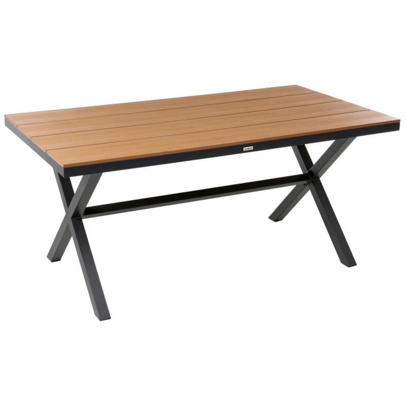 Stół ogrodowy Tiano 160 cm 90 cm Metal Czarny 1 szt.