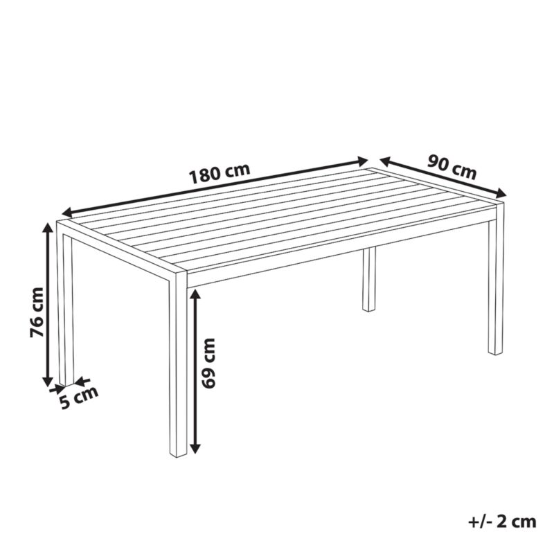 Stół ogrodowy Vernio 180 cm 90 cm Metal Czarny 1 szt.