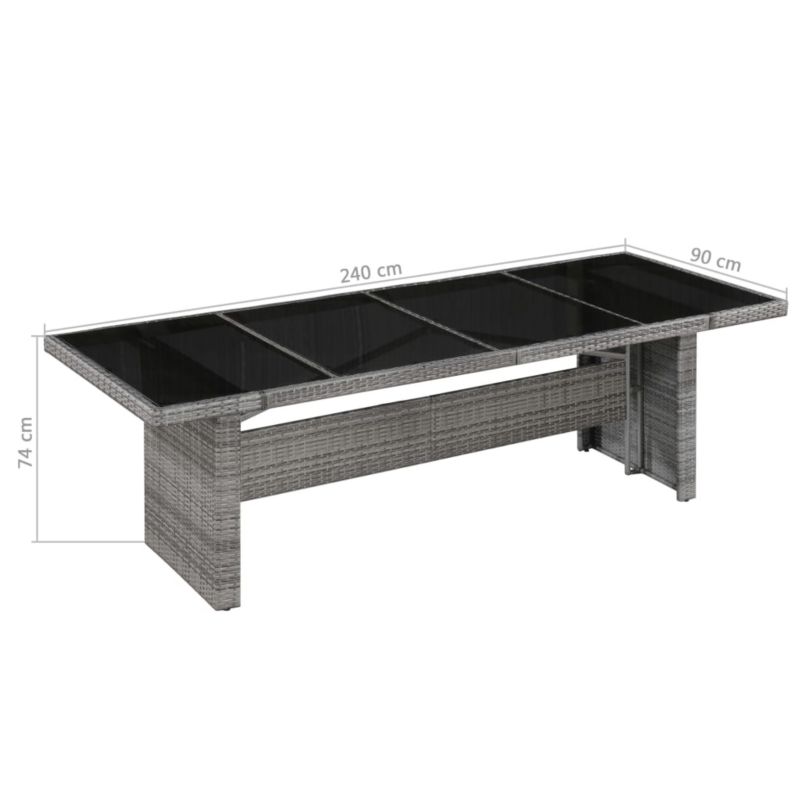 Stół ogrodowy WaszeMeble z technorattanu szary WM-43941 1 szt.