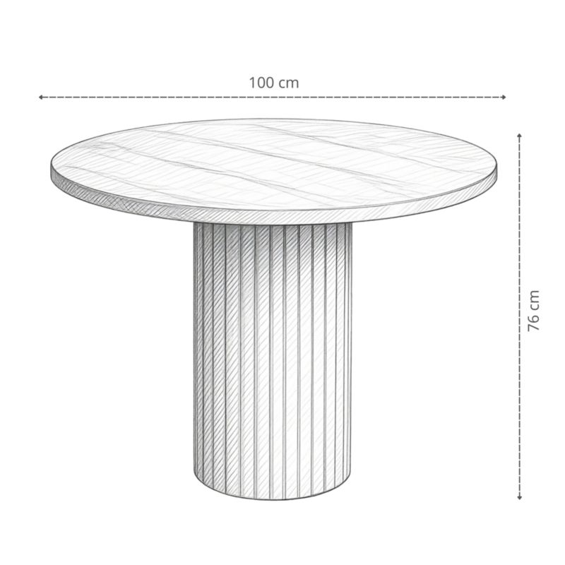 Stół okrągły KOBI NESTA 100 cm - Kaszmir 1 szt.