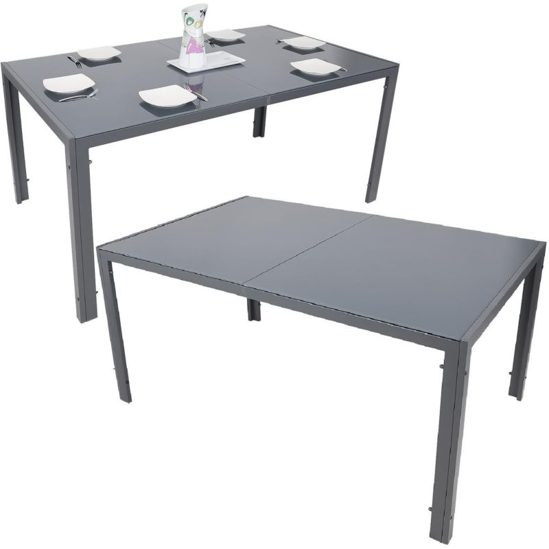 Stół Saska Garden ogrodowy 150-90-73cm  ciemny szary  1szt.