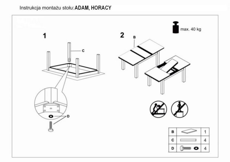 Stół Signal ADAM 90x65 dąb artisan/czarny 1 szt