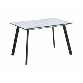 Stół Signal rozkładany BARI 120(160)x80 biały marmur/czarny 1 szt