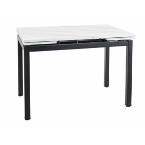 Stół Signal rozkładany GD-017 110(170)x74 biały marmur/czarny mat 1 szt
