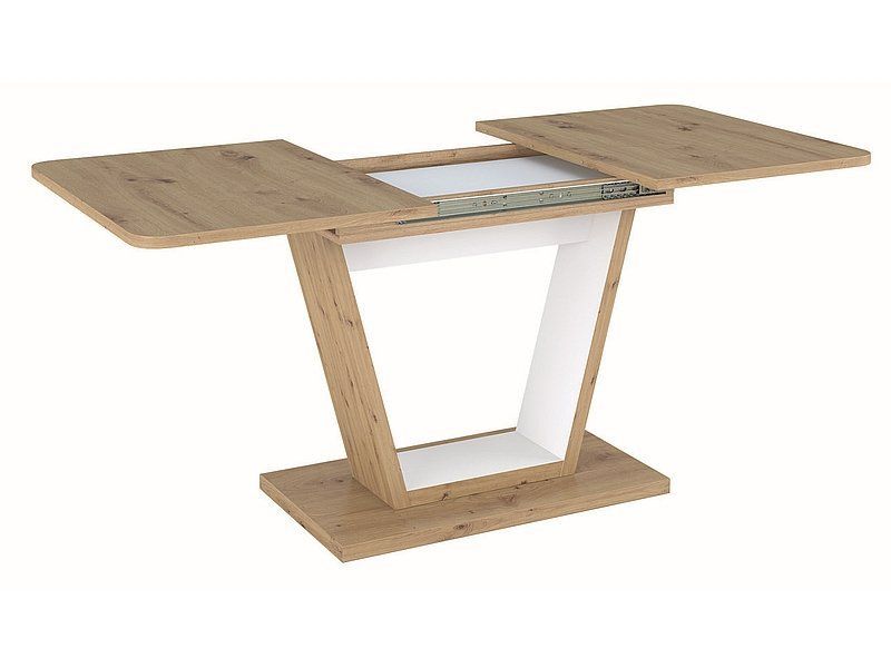Stół Signal rozkładany NIGEL 120(160)x80 dąb artisan/biały mat 1 szt