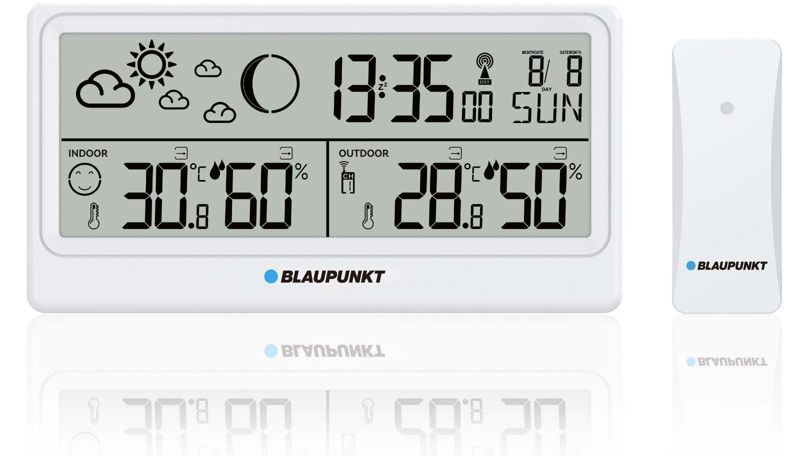 Stacja pogodowa Blaupunkt z czujnikiem zewnętrznym WS20WH 1 szt.