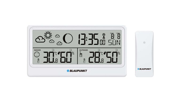 Stacja pogodowa Blaupunkt z czujnikiem zewnętrznym WS20WH 1 szt.