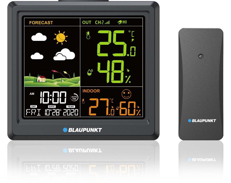 Stacja pogodowa Blaupunkt z obsługą do trzech czujników WS25BK 1 szt.