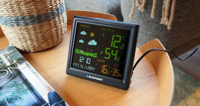 Stacja pogodowa Blaupunkt z obsługą do trzech czujników WS25BK 1 szt.
