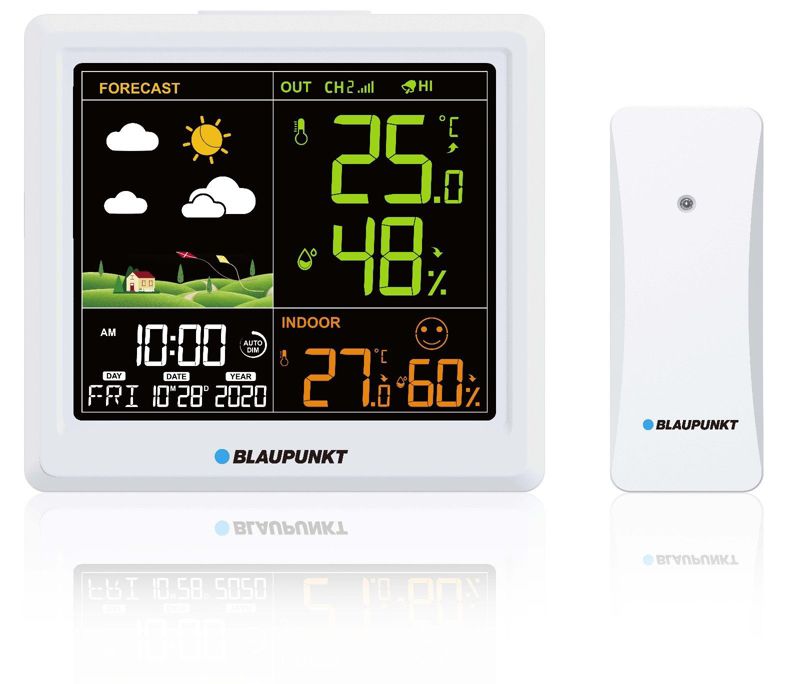 Stacja pogodowa Blaupunkt z obsługą do trzech czujników WS25WH 1 szt.