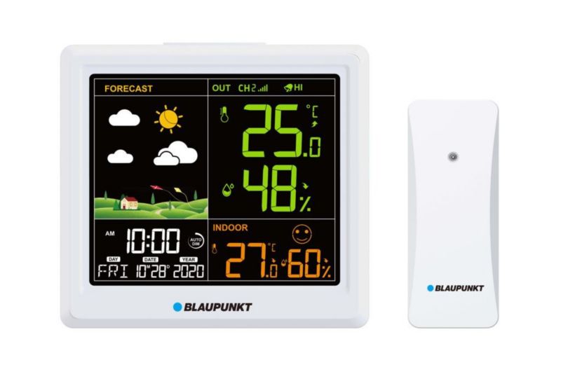 Stacja pogodowa Blaupunkt z obsługą do trzech czujników WS25WH 1 szt.