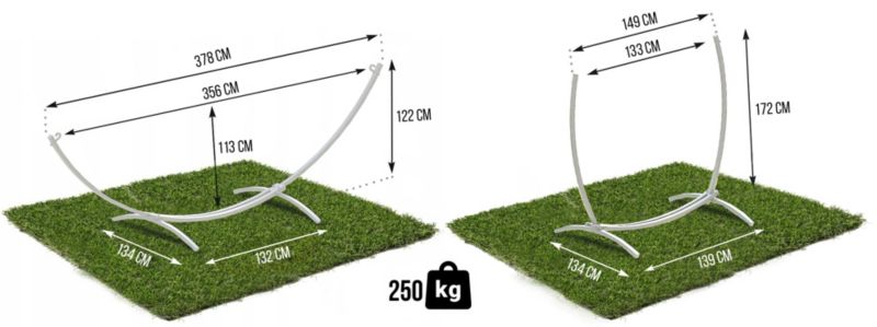 Stelaż Do Hamaka I Fotela Gogarden 2W1 Biały Stalowy 250 Kg 1 Szt.