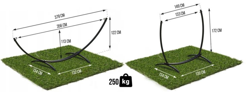 Stelaż Do Hamaka I Fotela Gogarden Stalowy 2W1 Czarny 250 Kg 1 Szt.