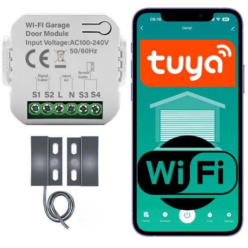 Sterownik do bramy Sone WiFi z kontaktronem Tuya 1 szt.