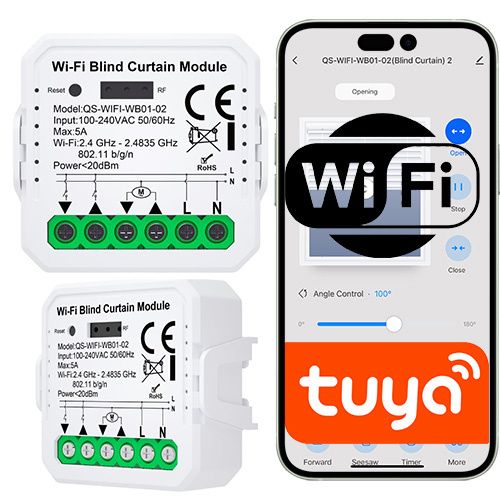 Sterownik Rolet i Żaluzji Sone Dopuszkowy z Regulacją Kąta Nachylenia Lameli TUYA WiFi V3 1szt.