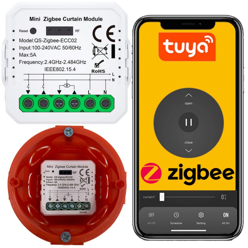 Sterownik Rolet Sone Tuya Smart Life Zigbee 3.0 Mini Procentowy V3 1szt.