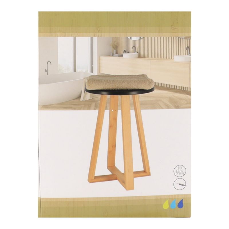 Stołek bambusowy Black bamboo Tendance czarny 43 cm 1 szt.