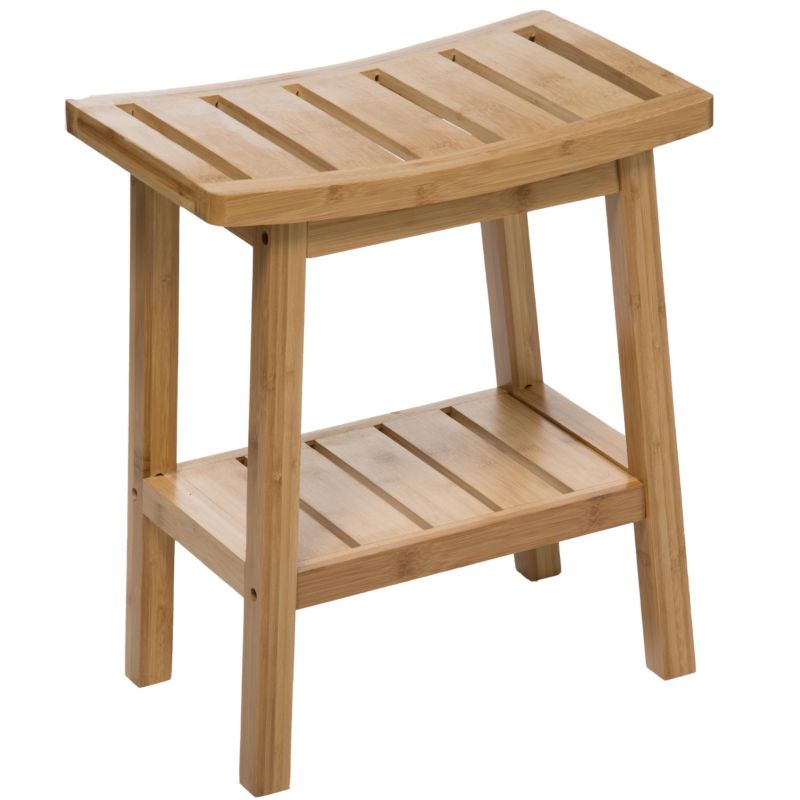 Stołek bambusowy Scandi z półką  5Five Simply Smart brązowy 46 cm 1 szt.