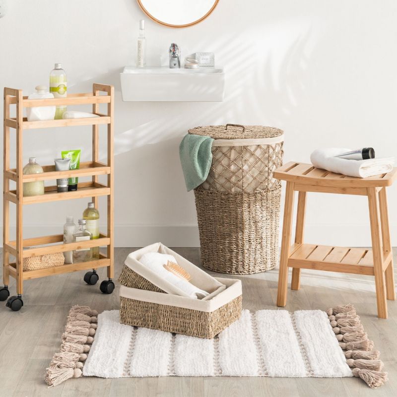 Stołek bambusowy Scandi z półką  5Five Simply Smart brązowy 46 cm 1 szt.