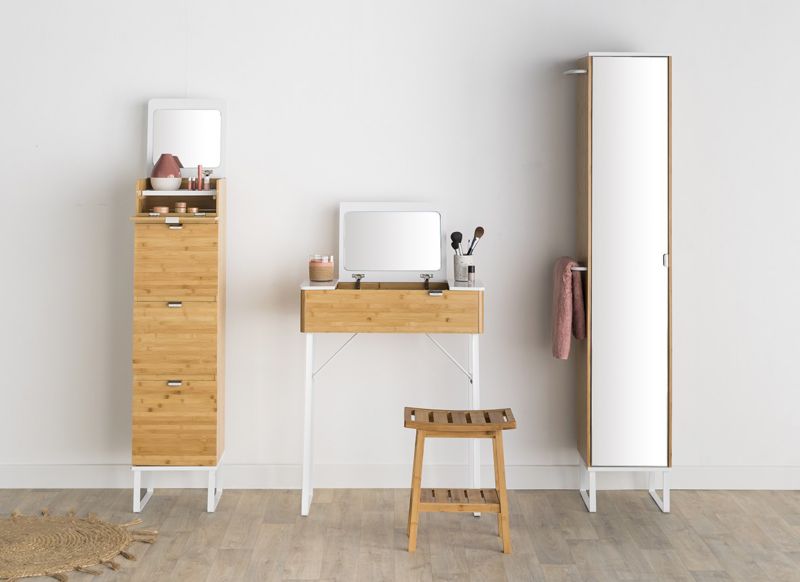 Stołek bambusowy Scandi z półką  5Five Simply Smart brązowy 46 cm 1 szt.