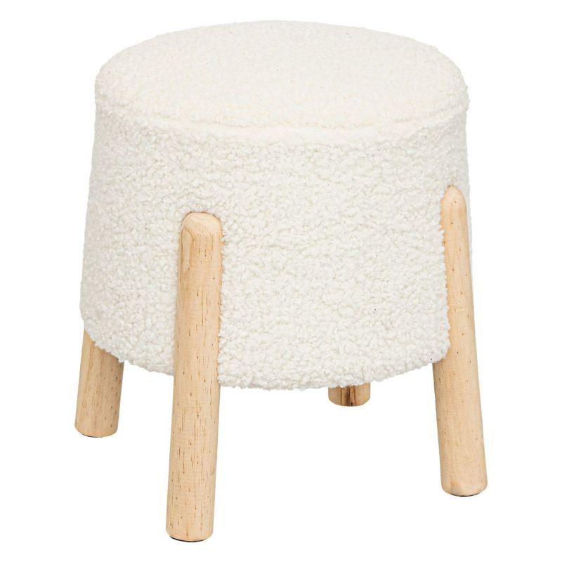 Stołek tapicerowany Atmosphera biały boucle 35 cm 1 szt.