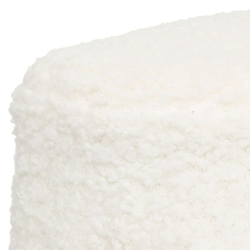 Stołek tapicerowany Atmosphera biały boucle 35 cm 1 szt.
