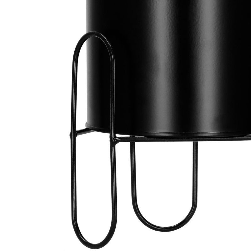 Stojący kwietnik Springos 18 cm stojak z doniczką na kwiaty nowoczesny loft czarny mat 1 szt.