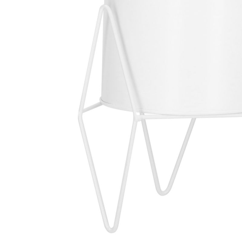 Stojący kwietnik Springos 22 cm stojak z doniczką na kwiaty nowoczesny loft biały mat 1 szt.