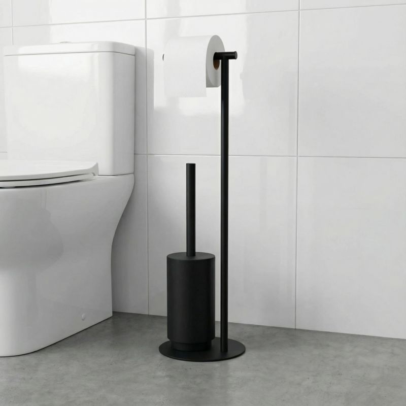 Stojak do WC GoodHome Kina czarny