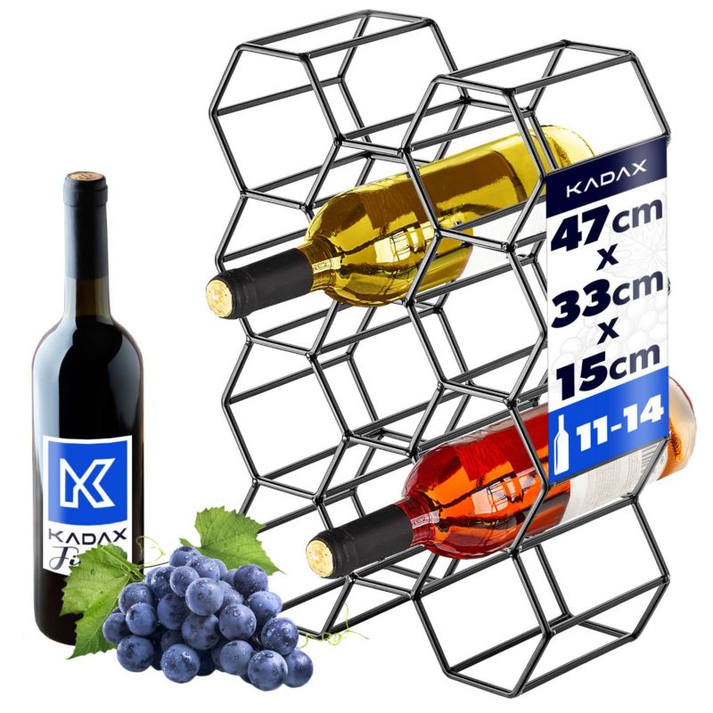 Stojak KADAX na wino stalowy 47x33x15cm czarny 1 szt.
