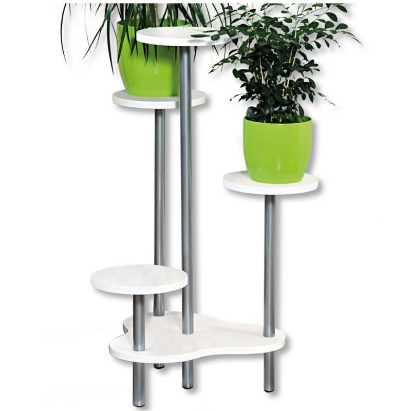Stojak na cztery kwiaty Kesper biały metalowy stelaż 72 cm 1 szt.