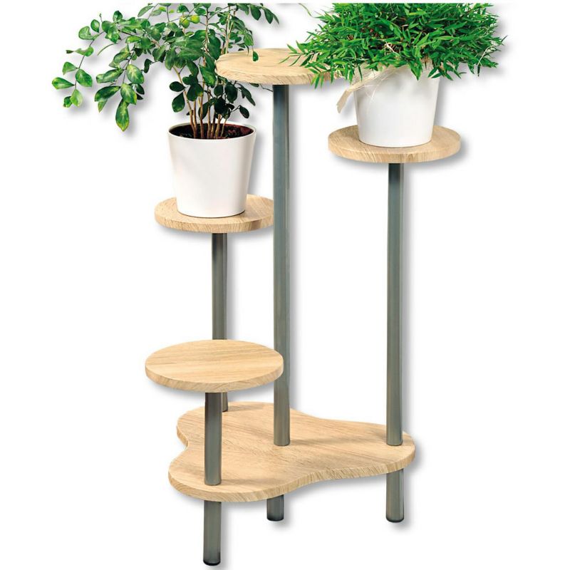Stojak na cztery kwiaty Kesper dąb sonoma metalowy stelaż 72 cm 1 szt.