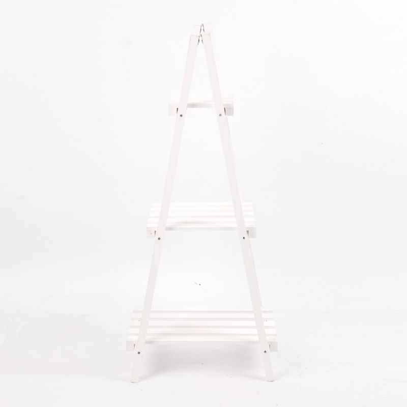 Stojak na kwiaty Eco Deco 114 cm wysokość drewno świerkowe trzy półki biały 1 szt.