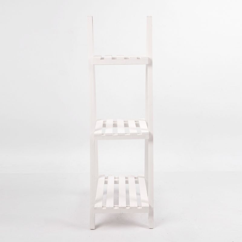 Stojak na kwiaty Eco Deco 114 cm wysokość drewno świerkowe trzy półki biały 1 szt.
