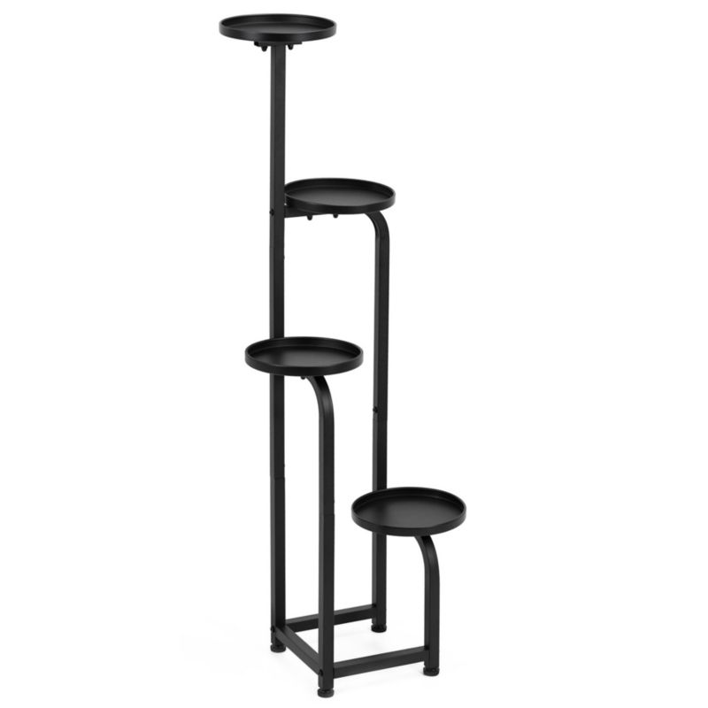 Stojak na kwiaty Springos 115 cm kwietnik metalowy z 4 półkami loft wielopoziomowy do salonu 1 szt.